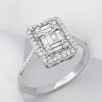 0.44 Karat Baget Pırlanta Yüzük  (E-F VS/Yatay Dikey)